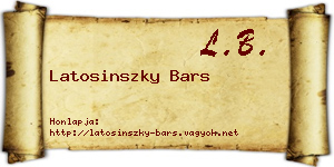 Latosinszky Bars névjegykártya
